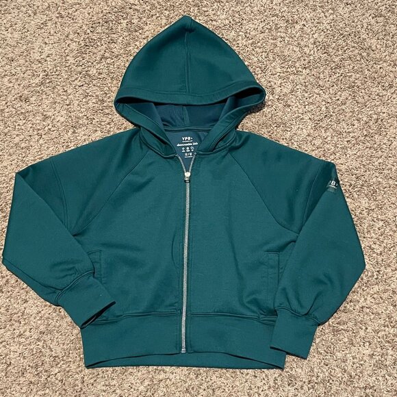 Abercrombie Kids YPB Neoknit Active Kids Zip-Up Hoodie, Teal, Size 11/12 - Picture 2 of 6